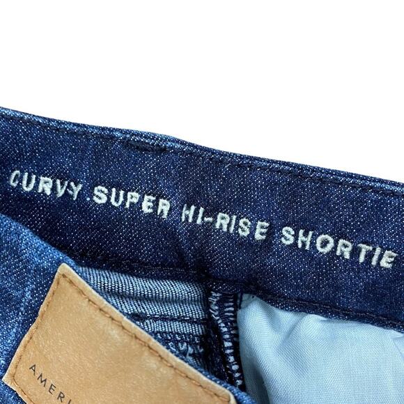 American Eagle Curvy Super Hi Rise Shortie Short Sz 0 Next Level Stretch - Picture 3 of 6
